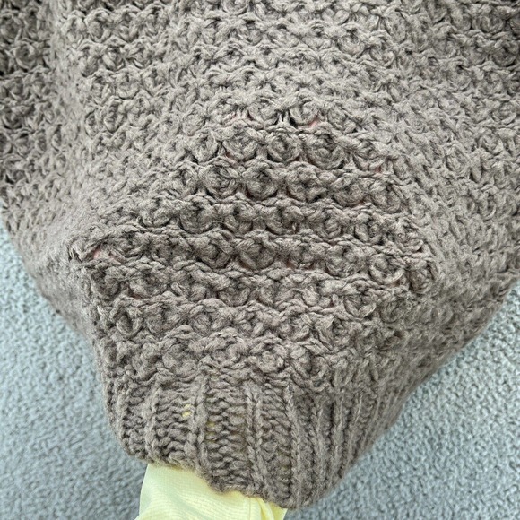 Free People Sweater Brown Oversized Fuzzy V Neck Pullover - Picture 4 of 9